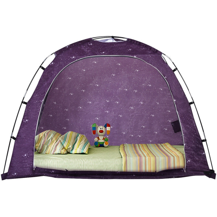 Bed Tent Indoor Privacy Play Tent on Bed with Carry BagCostway Gallery View 3 of 11