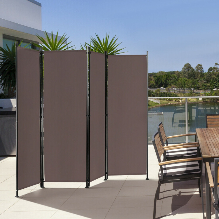 4-Panel Room Divider Folding Privacy Screen-CoffeeCostway Gallery View 7 of 11