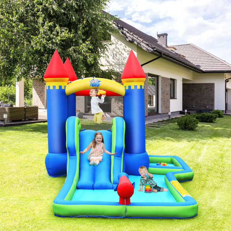 Inflatable Bounce House Castle Water Slide with Climbing WallCostway Gallery View 7 of 12