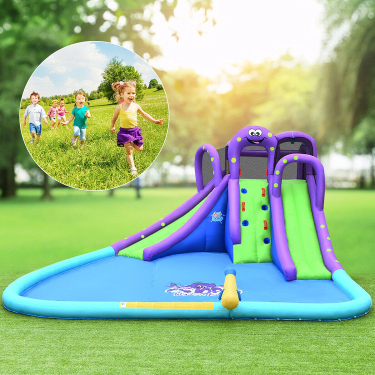 Inflatable Water and Sand Park Mighty Bounce House with Large PoolCostway Gallery View 4 of 12