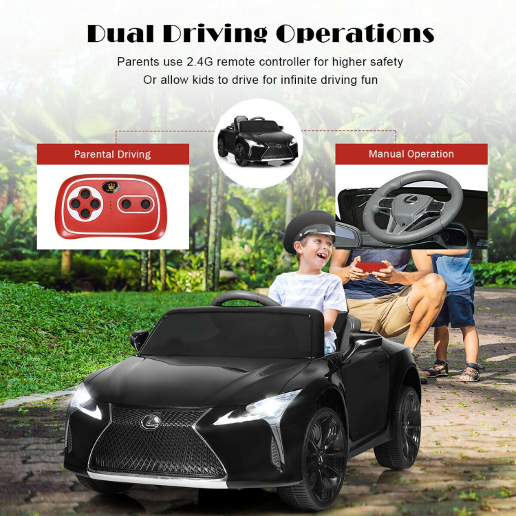 Kids Ride Lexus LC500 Licensed Remote Control Electric Vehicle-BlackCostway Gallery View 10 of 12