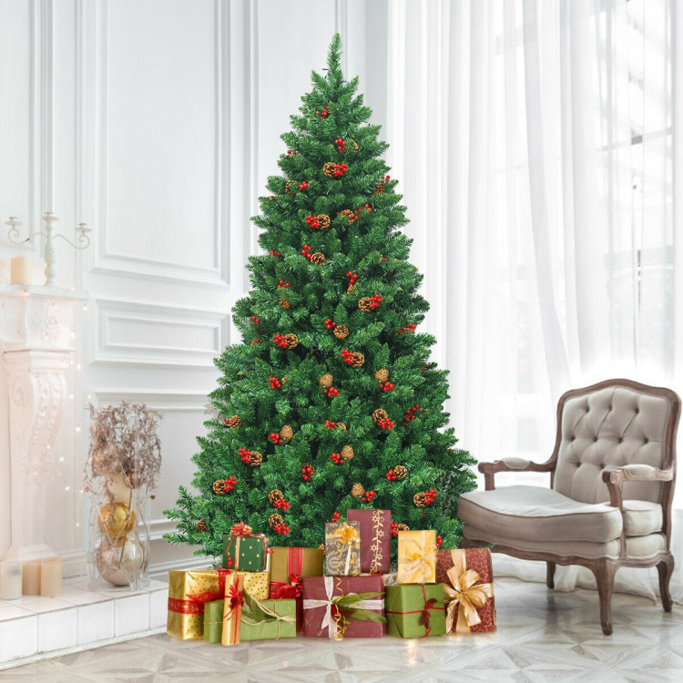 6.5 Feet Pre-lit Hinged Christmas Tree with LED LightsCostway Gallery View 6 of 12