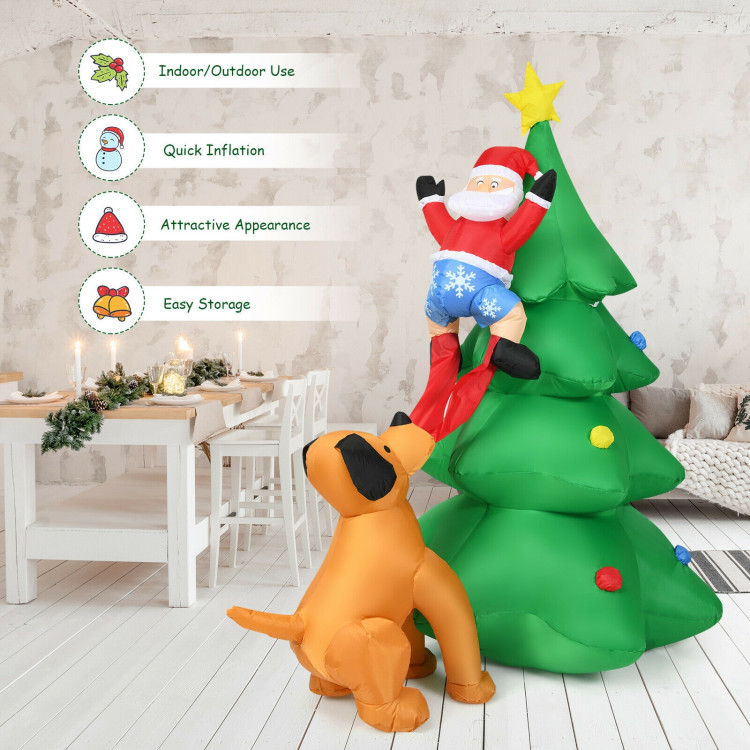 6.5 Feet Outdoor Inflatable Christmas Tree Santa Decor with LED LightsCostway Gallery View 2 of 10
