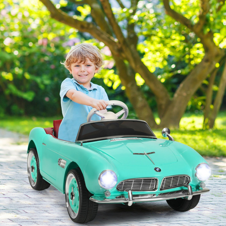 12 V BMW 507 Licensed Electric Kids Ride On Retro Car-GreenCostway Gallery View 6 of 12