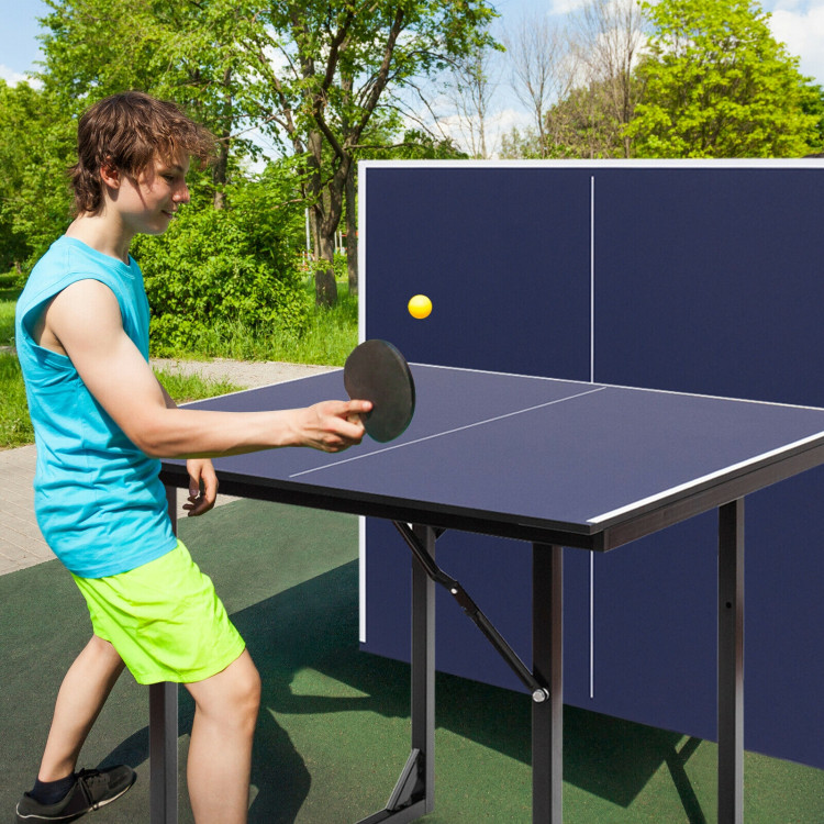 Multi-Use Foldable Midsize Removable Compact Ping-pong Table Costway Gallery View 2 of 12