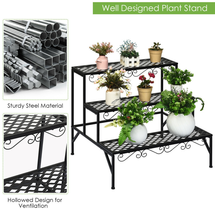 3 Tiers Metal Decorative Plant StandCostway Gallery View 5 of 10
