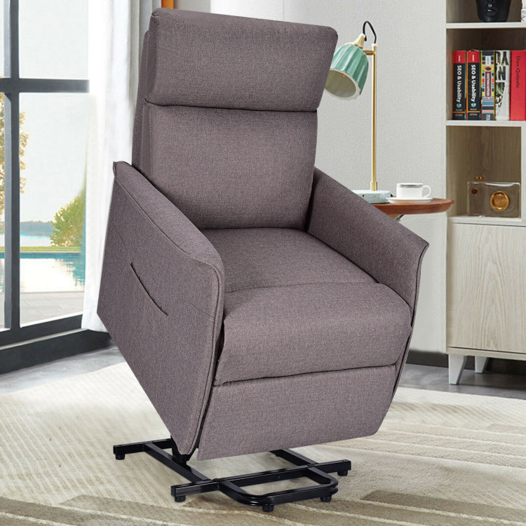 Power Lift Massage Recliner Chair for Elderly with Heavy Padded Cushion-BeigeCostway Gallery View 3 of 12