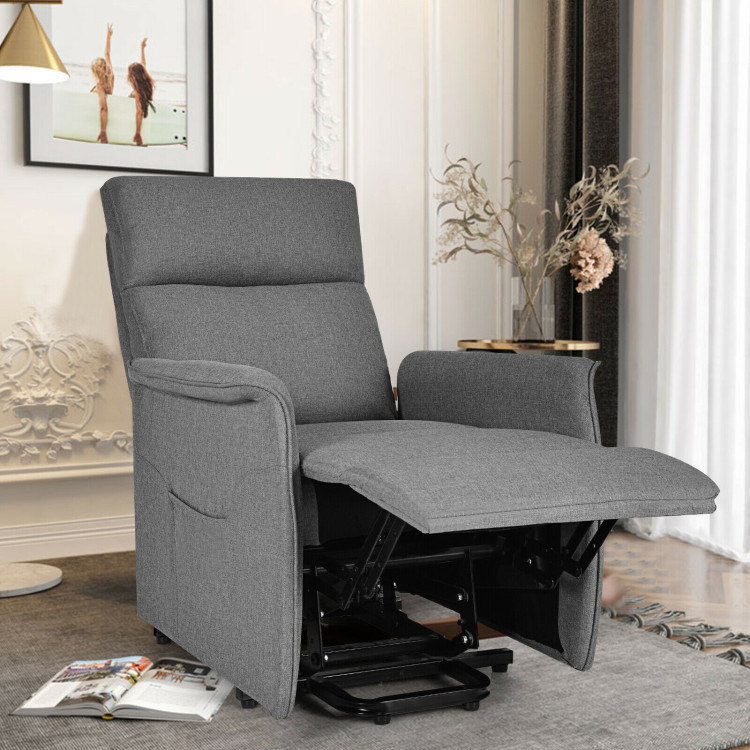 Power Lift Massage Recliner Chair for Elderly with Heavy Padded Cushion-GrayCostway Gallery View 8 of 12