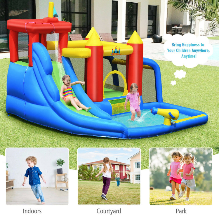 Inflatable Bouncer Bounce House with Water Slide Splash Pool without BlowerCostway Gallery View 9 of 12