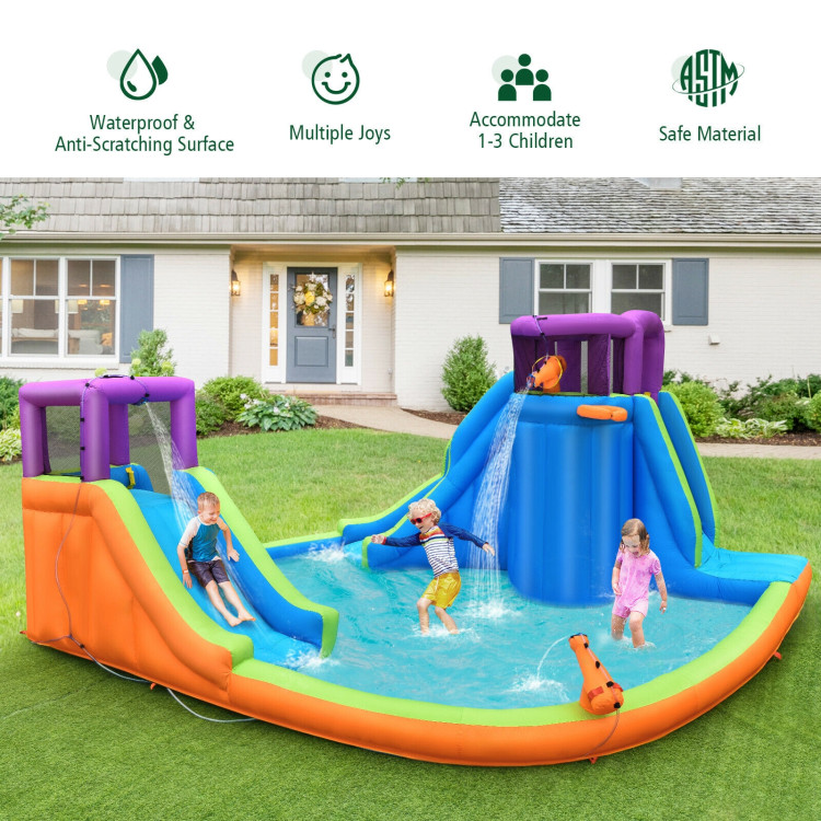 6-in-1 Inflatable Dual Water Slide Bounce House Without BlowerCostway Gallery View 3 of 12