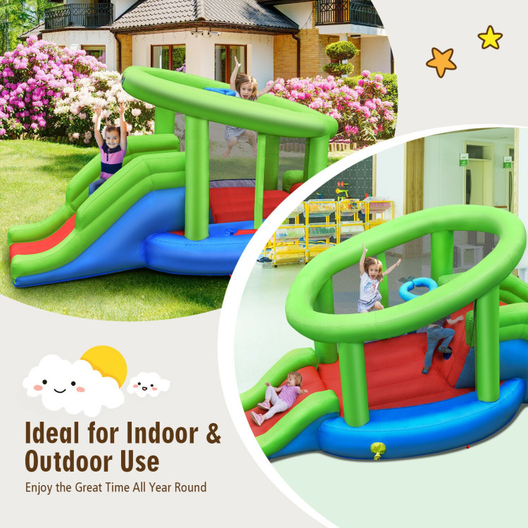 Inflatable Dual Slide Basketball Game Bounce House Without BlowerCostway Gallery View 5 of 12