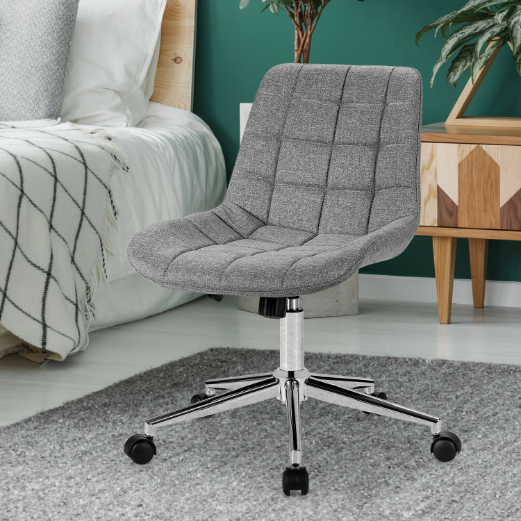 Fabric Adjustable Mid-Back Armless Office Swivel ChairCostway Gallery View 6 of 12
