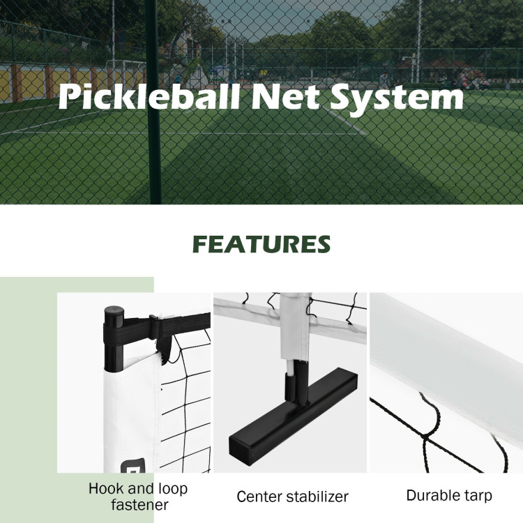 22 Feet Portable Pickleball Net Set System with Carry Bag for Indoor Outdoor GameCostway Gallery View 7 of 9