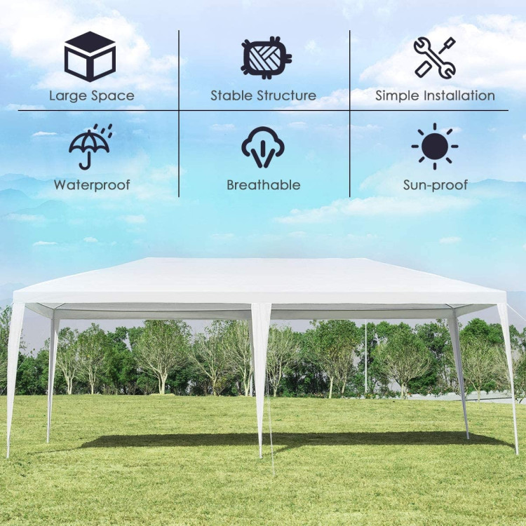 10 x 20 Feet Waterproof Canopy Tent with Tent Peg and Wind RopeCostway Gallery View 2 of 11