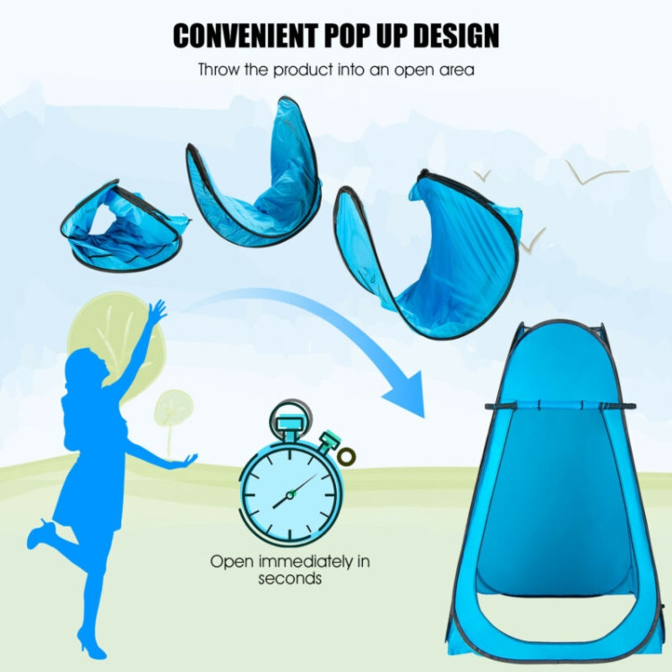 Portable Pop Up Privacy Shower Toilet Changing Room Camping Hiking Tent-BlueCostway Gallery View 12 of 12