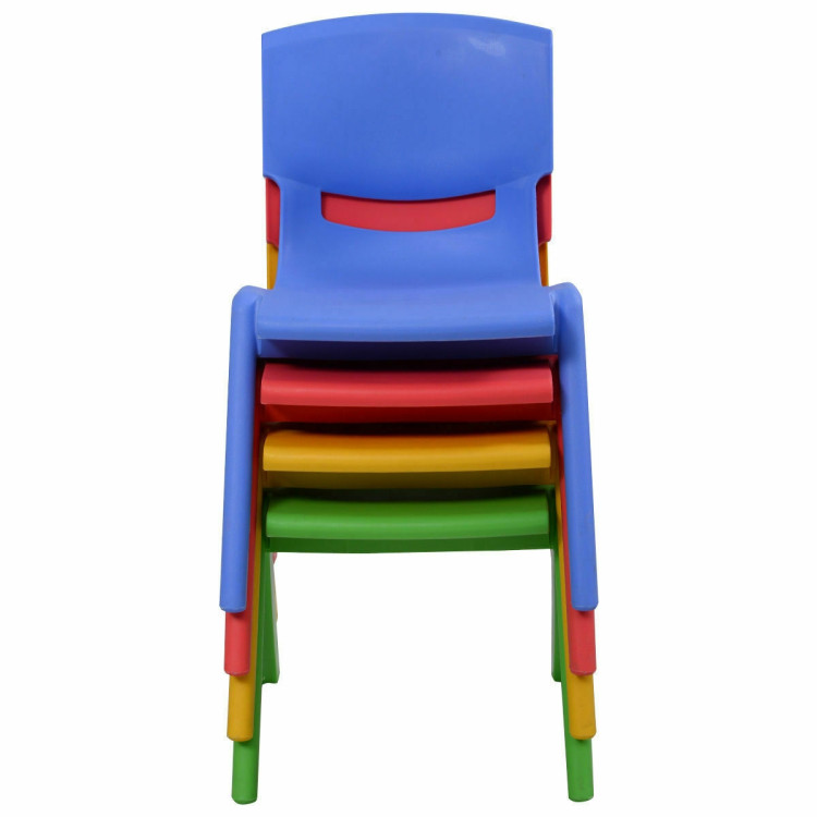 4-pack Colorful Stackable Plastic Children ChairsCostway Gallery View 2 of 6