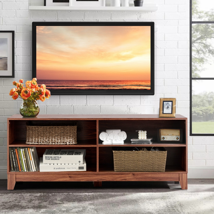 58 Inch Modern Entertainment Media Center Wood TV Stand-WoodCostway Gallery View 7 of 12
