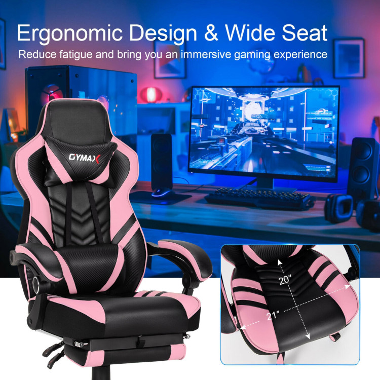 ELECWISH Reclining Thicken Large Seat Gaming Chair with Footrest