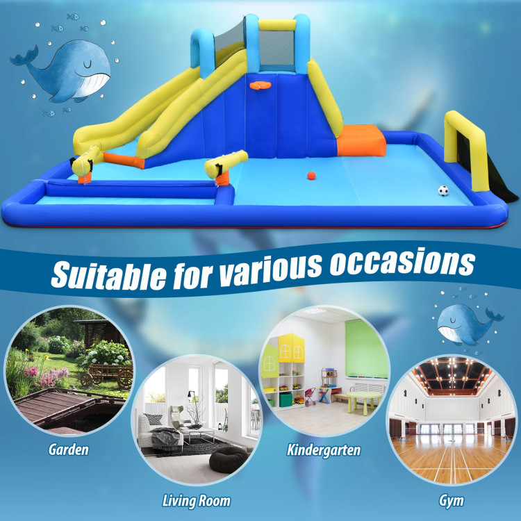 6-in-1 Inflatable Water Slide Jumping House without BlowerCostway Gallery View 11 of 15