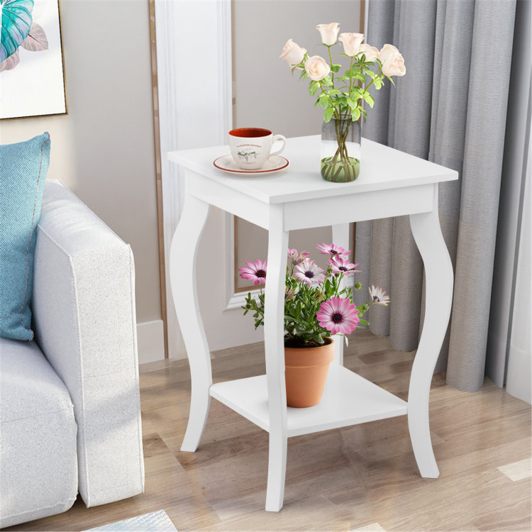 Set of 2 Accent Side Tables with ShelfCostway Gallery View 7 of 10