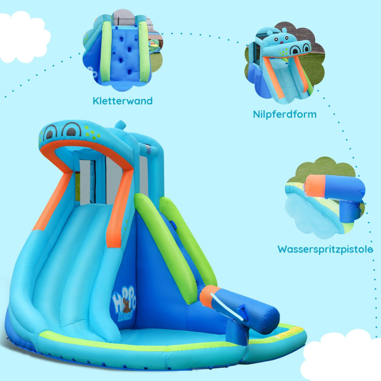 Inflatable Water Pool with Splash and Slide Without BlowerCostway Gallery View 5 of 11