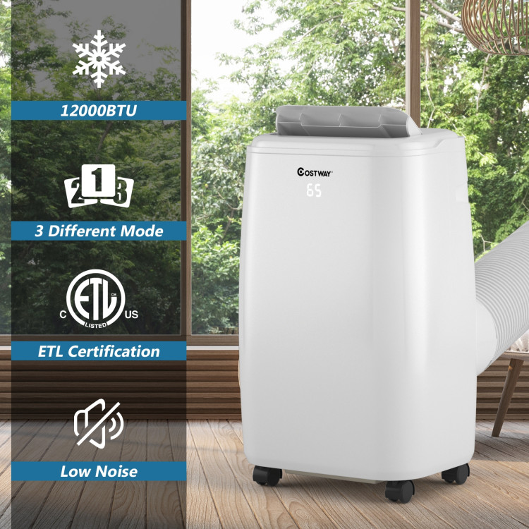 1,2000 BTU Portable Air Conditioner Multifunctional Air Cooler with Remote-WhiteCostway Gallery View 3 of 11