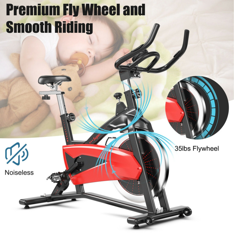 Magnetic Exercise Bike Fitness Cycling Bike with 35Lbs Flywheel for Home and Gym-Black & RedCostway Gallery View 6 of 13