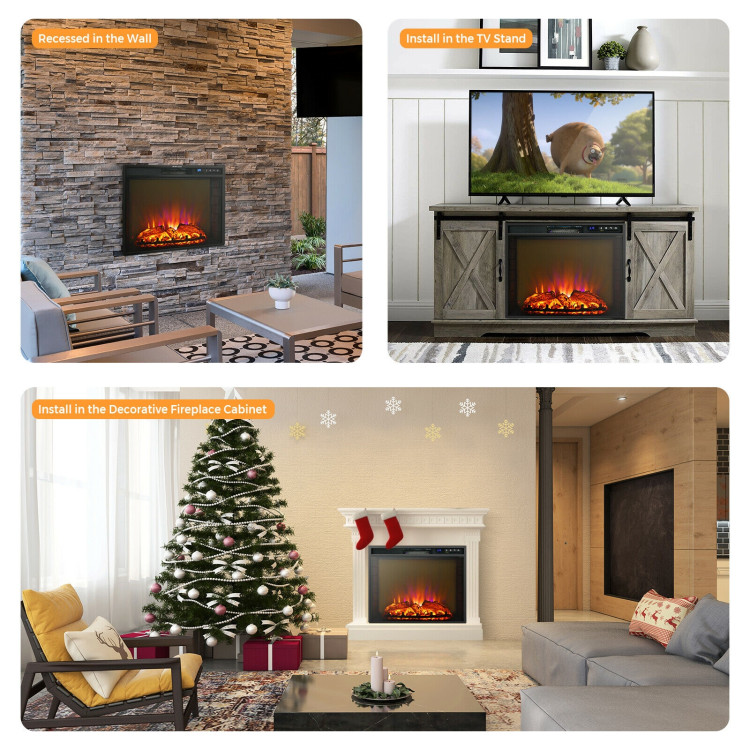 26 Inch Recessed Electric Fireplace heater with Remote ControlCostway Gallery View 12 of 12