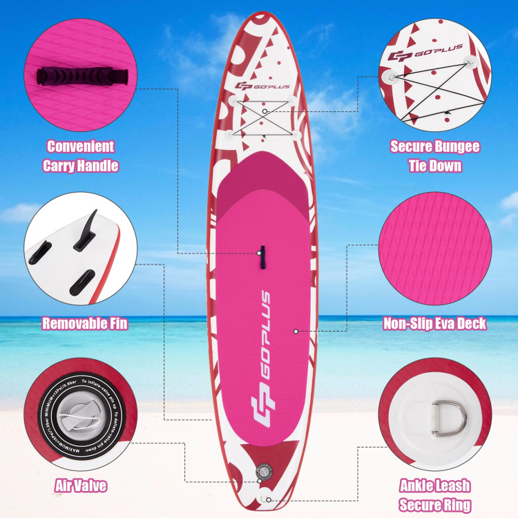 10.6 Feet Inflatable Adjustable Paddle Board with Carry Bag Costway Gallery View 5 of 12