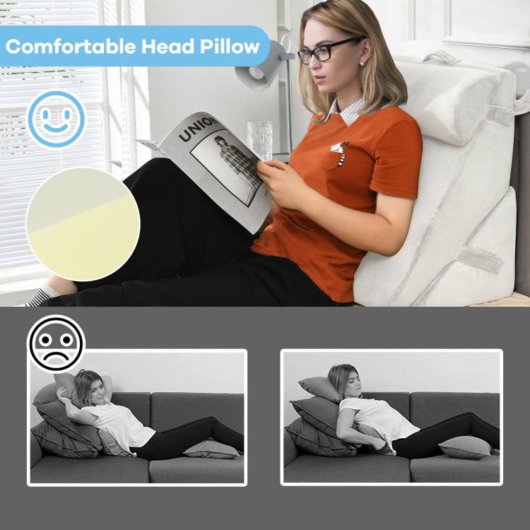 Adjustable Neck Back Support Memory Foam Headrest - Costway