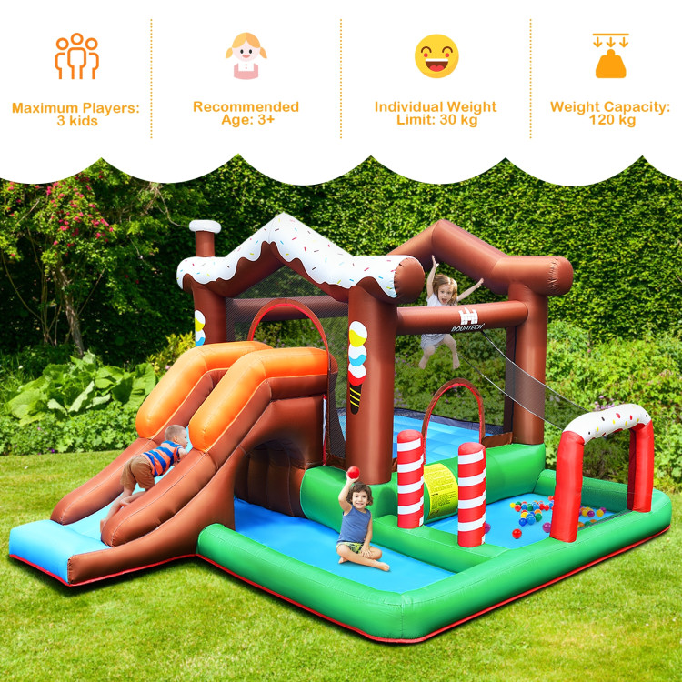 Kids Inflatable Bounce House Jumping Castle Slide Climber Bouncer Without BlowerCostway Gallery View 3 of 12