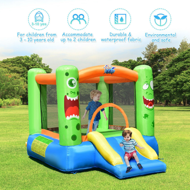 Inflatable Castle Bounce House Jumper Kids Playhouse with SliderCostway Gallery View 3 of 8