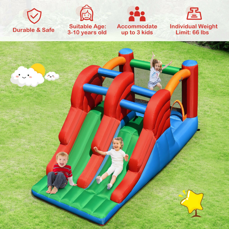 3-in-1 Dual Slides Jumping Castle Bouncer without BlowerCostway Gallery View 2 of 12
