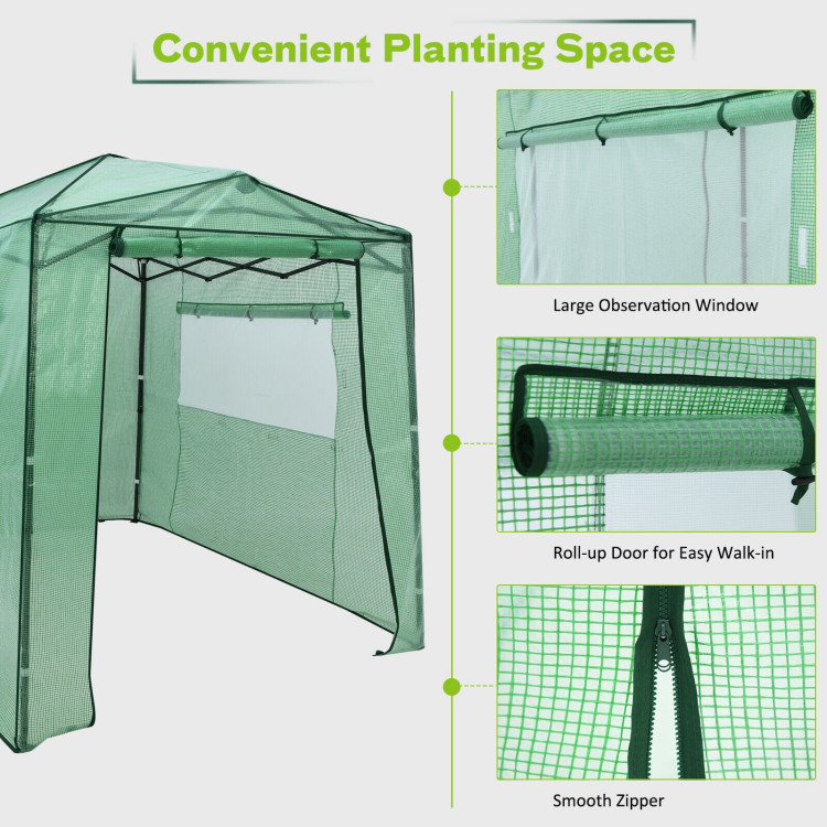 Portable Walk-in Greenhouse  with Window-GreenCostway Gallery View 3 of 12