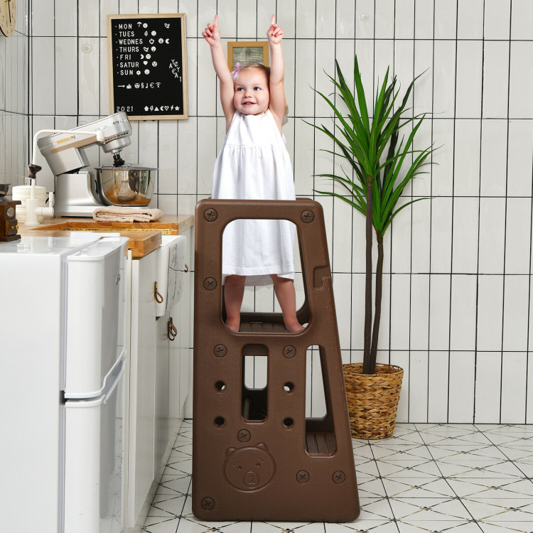 Costway Kids Kitchen Step Stool Wooden Toddler Stand Helper w