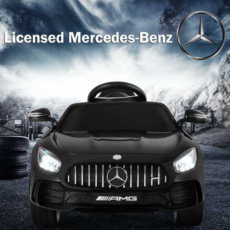 12V Licensed Mercedes Benz Kids Ride-On Car with Remote Control-BlackCostway Gallery View 8 of 13