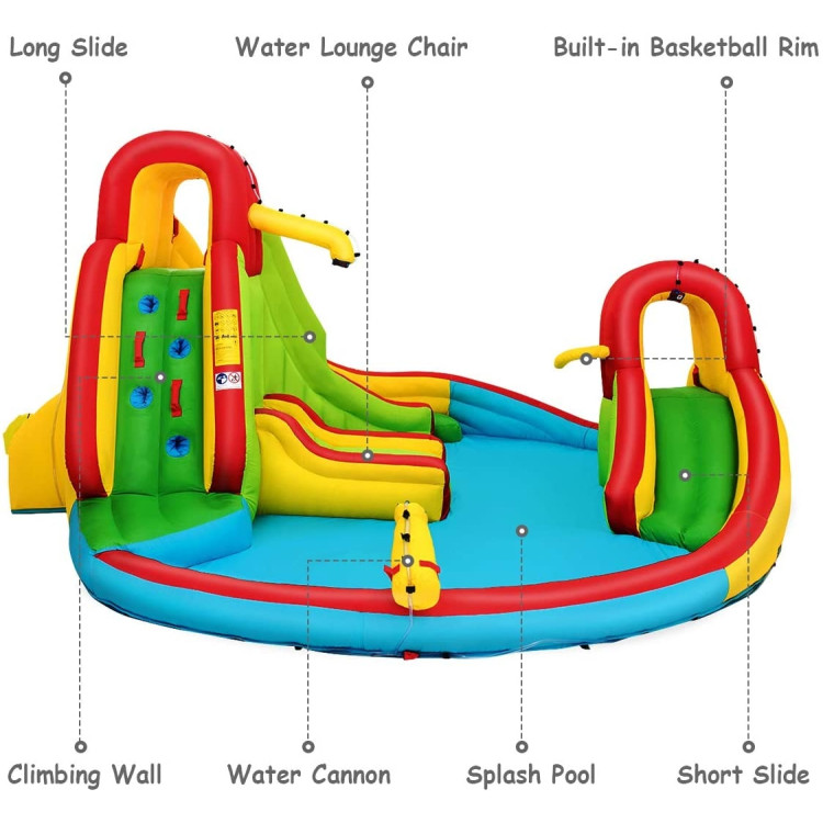Kids Gift Inflatable Water Slide Bounce Park with 480 W BlowerCostway Gallery View 9 of 9
