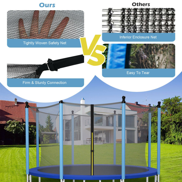 12Ft Replacement Weather-Resistant Trampoline Safety Enclosure NetCostway Gallery View 9 of 11
