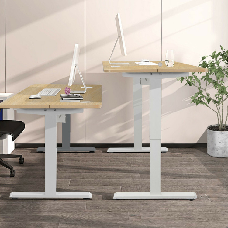 48 Inches Electric Standing Adjustable Desk with Control Panel and USB Port-BeigeCostway Gallery View 7 of 11