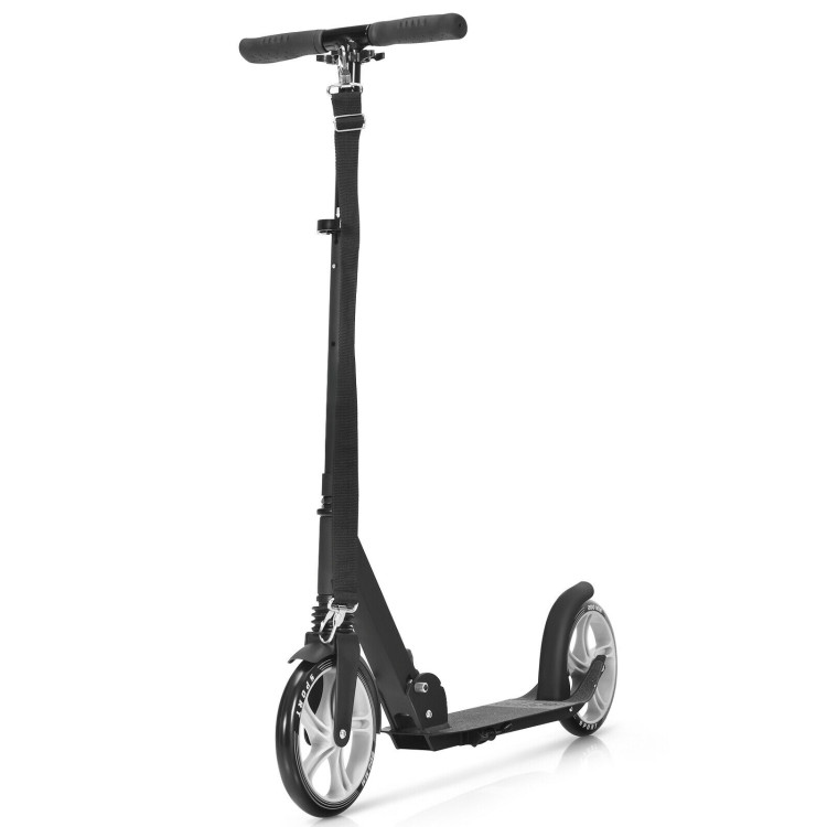Lightweight Folding Kick Scooter with Strap and 8 Inches Wheel-BlackCostway Gallery View 8 of 11