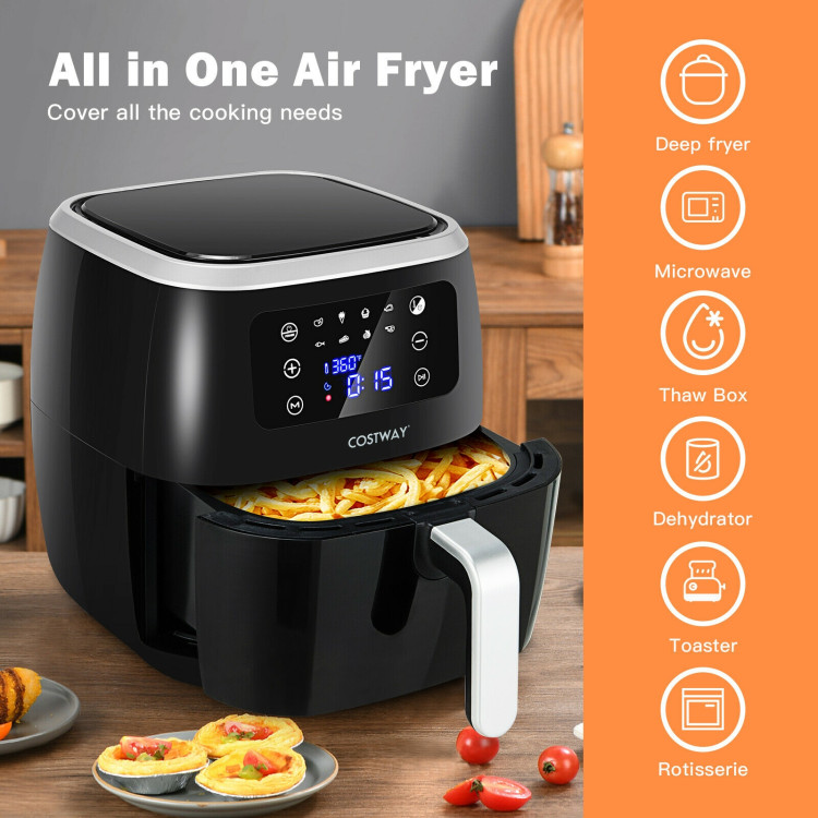 6.5QT Air Fryer Oilless Cooker with 8 Preset Functions and Smart Touch Screen-BlackCostway Gallery View 3 of 13