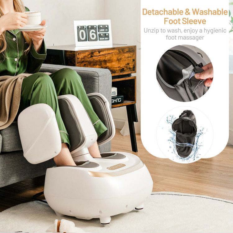 2-in-1 Foot and Calf Massager with Heat Function-WhiteCostway Gallery View 7 of 9