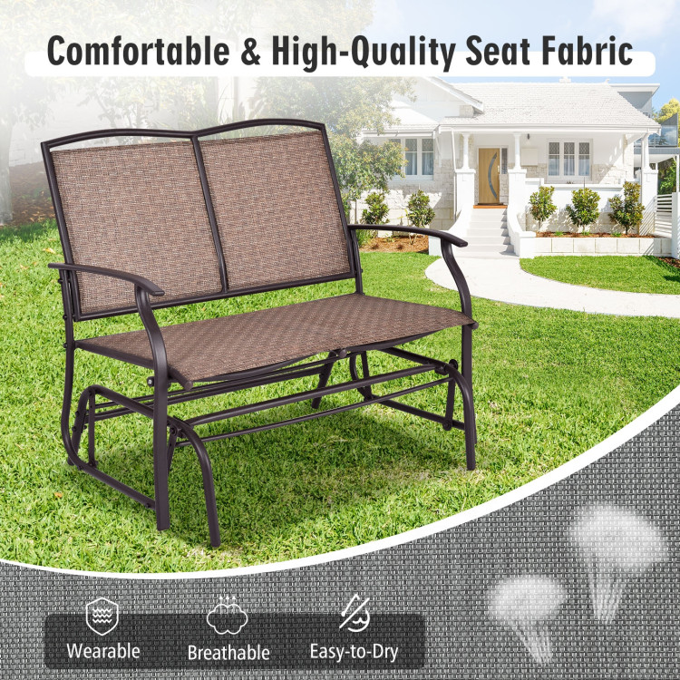 Iron Patio Rocking Chair for Outdoor Backyard and LawnCostway Gallery View 2 of 10