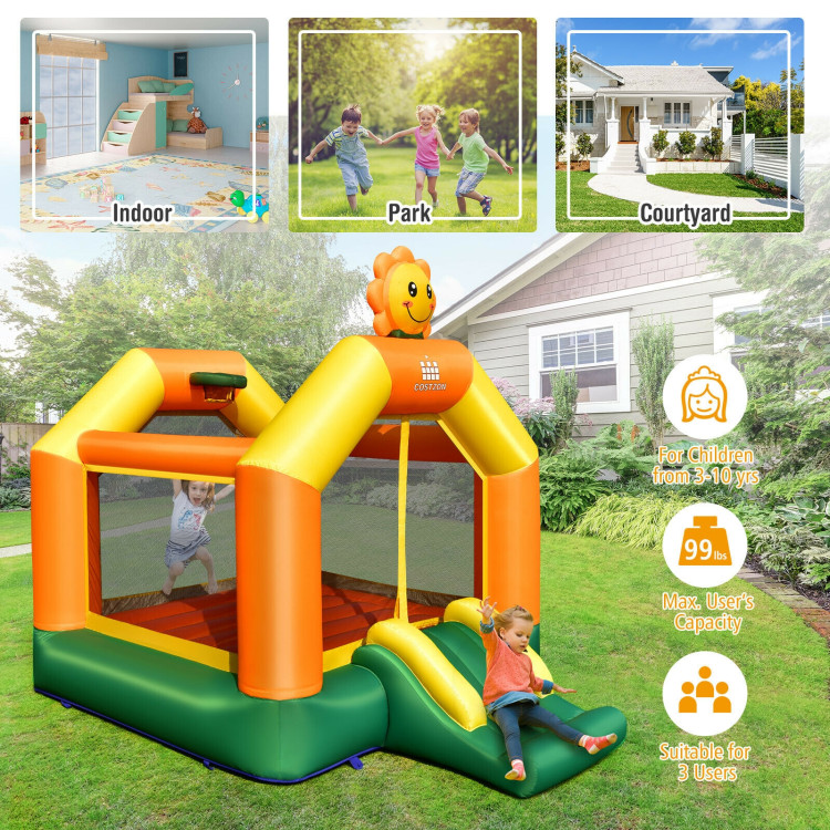 Kids Inflatable Bounce Jumping Castle House with Slide without BlowerCostway Gallery View 3 of 10