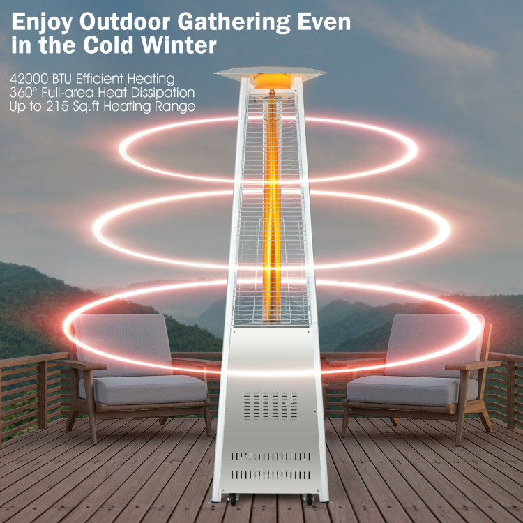 42,000 BTU Stainless Steel Pyramid Patio Heater With WheelsCostway Gallery View 5 of 11