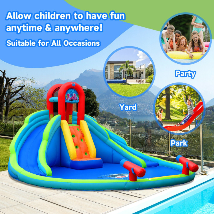Inflatable Waterslide Bounce House with Upgraded Handrail without BlowerCostway Gallery View 2 of 11