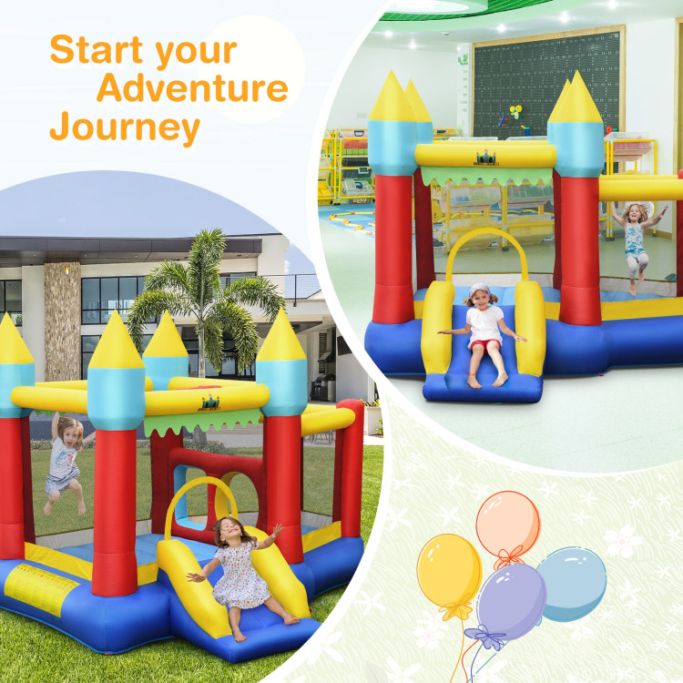 Kid's Inflatable Bouncer with Jumping Area and 480W BlowerCostway Gallery View 5 of 10