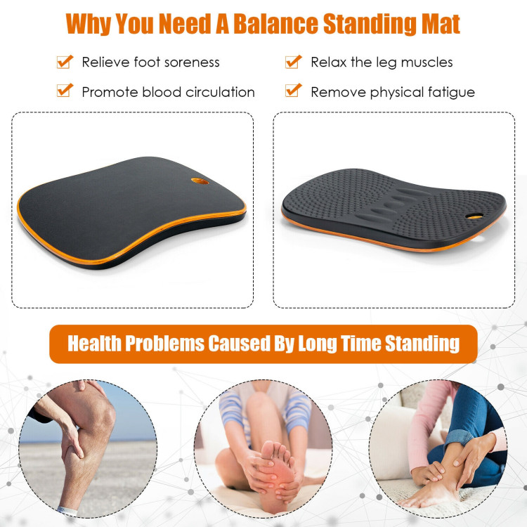 Portable Anti-Fatigue Balance Board with Raised Massage Points for Office-BlackCostway Gallery View 9 of 10