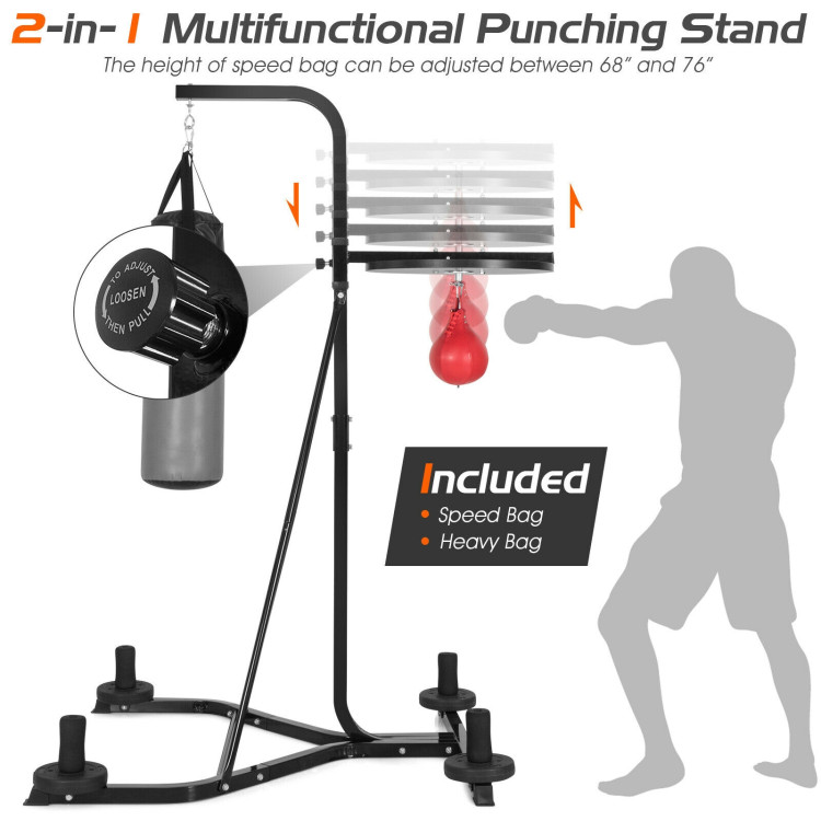 Heavy Duty Boxing Punching Stand With Heavy BagCostway Gallery View 5 of 10