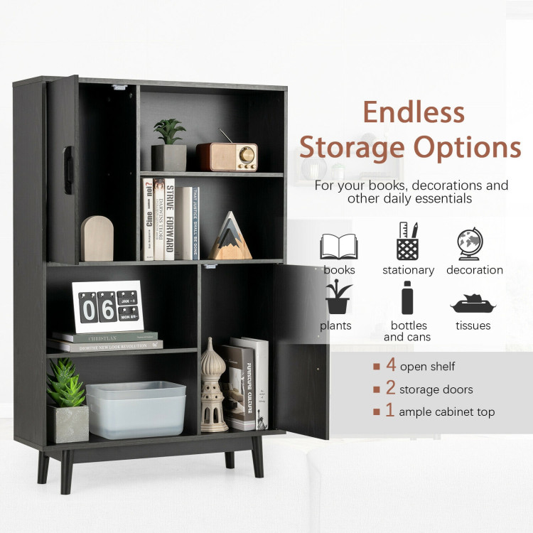 Sideboard Storage Cabinet with Door Shelf-BlackCostway Gallery View 5 of 10